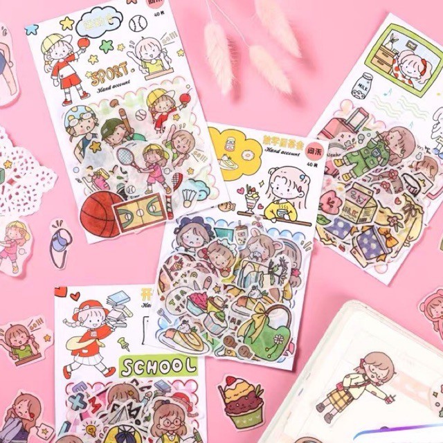 Gói 40 pcs sticker dễ thương