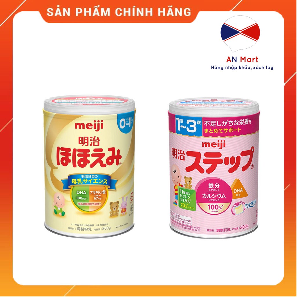 Sữa Meiji số 0, Số 9 Nội Địa Nhật Hộp 800g Đủ Số Hàng Bay AirCargo Date Xa