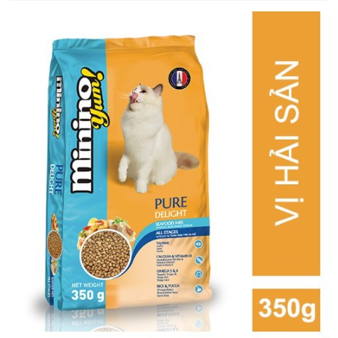 MININO YUM Hải sản - thức ăn hạt cho mèo vị yum hải sản 350g - 1.5kg