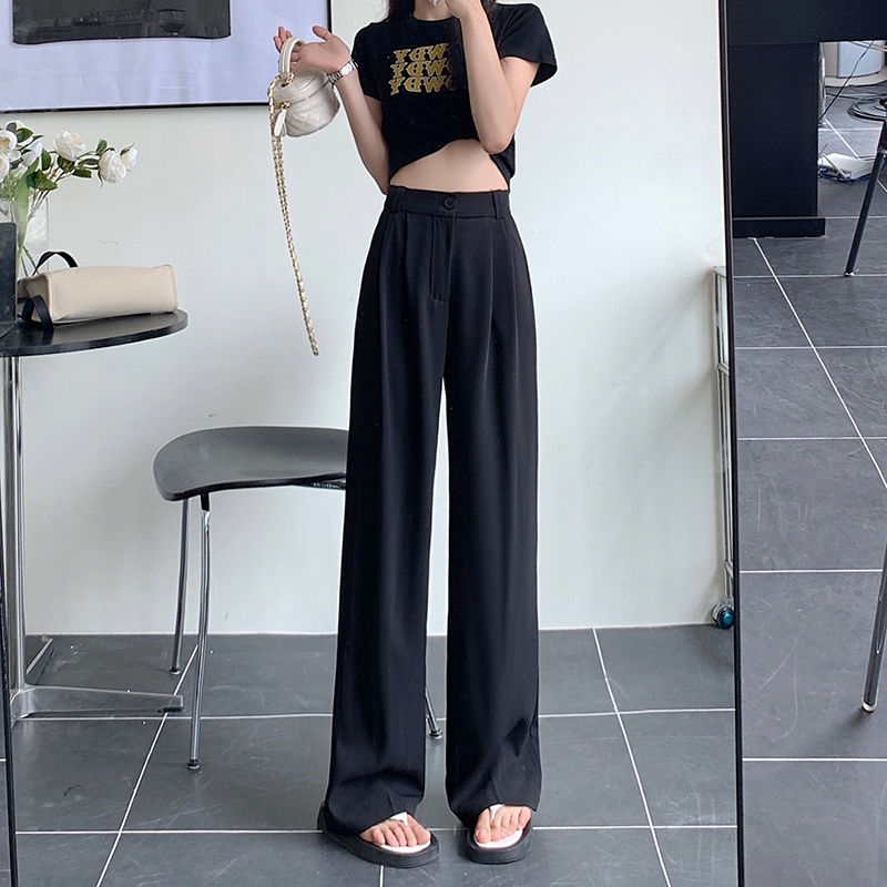 Quần Dài Lưng Cao Ống Rộng Thiết Kế Mới Thời Trang Mùa Hè Dành Cho Nữ