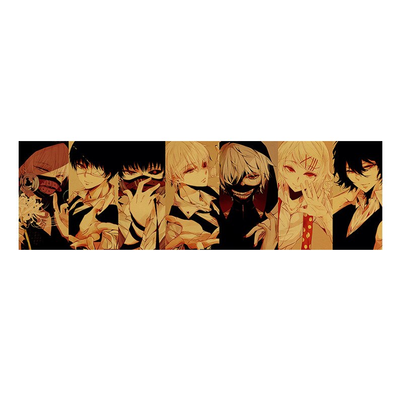 Tấm Áp Phích Dán Tường Trang Trí In Hoạt Hình Tokyo Ghoul Kiểu Vintage