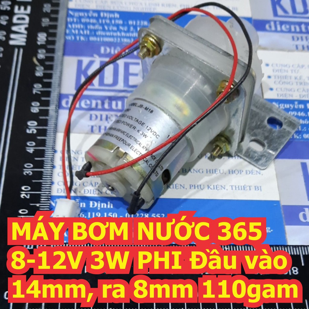 MÁY BƠM NƯỚC 8-12V PHI Đầu vào 14mm, ra 8mm kde3074