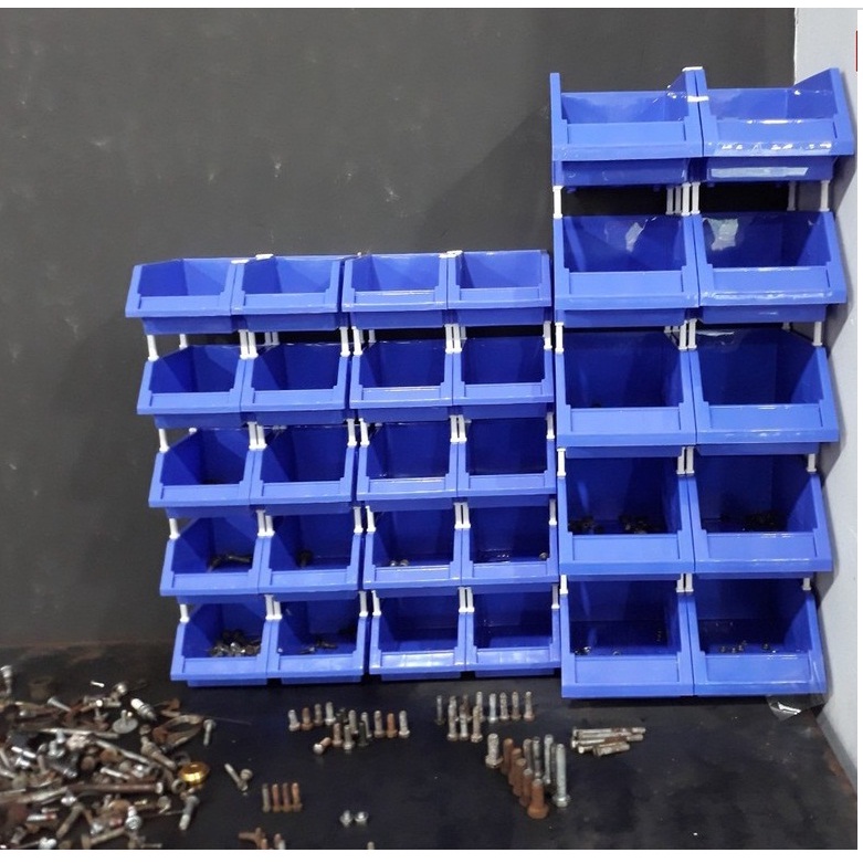 Kệ Nhựa Màu Xanh Dương SIze lớn đựng ốc vít, hàng hóa, đa năng, giúp sắp xếp gọn gàng đồ đạc