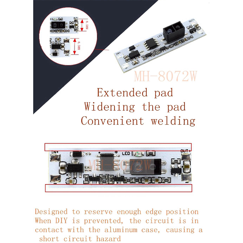 Mô đun cảm biến lướt tay khoảng cách ngắn thông minh DC 5V-24V 12V 72W 3A