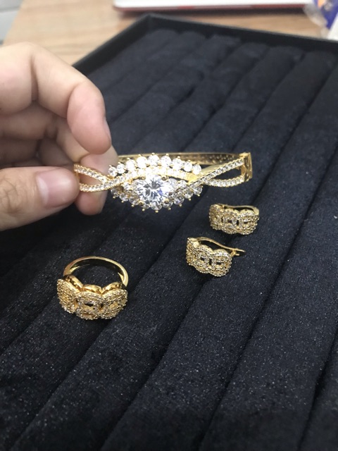 BỘ TRANG SỨC CAO CẤP BẠC MẠ VÀNG 18k