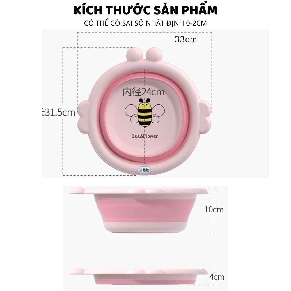 [DEAL SỐC ] Chậu rửa mặt cho bé, thau gấp gọn hình ong, chậu nhựa vệ sinh cá nhân cho trẻ sơ sinh tiện lợi tiết kiệm
