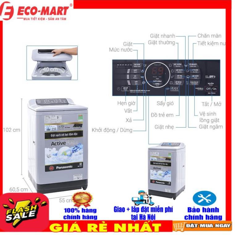 NA-F90A4GRV Máy giặt lồng đứng Panasonic 9 kg NA-F90A4GRV Miễn phí giao+Lắp đặt tại Hà Nội-đi tỉnh liên hệ shop