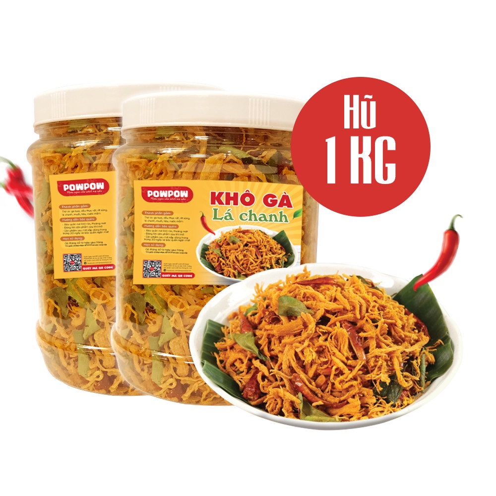 Khô gà lá chanh ăn vặt ngon 500g POWPOW an toàn vệ sinh thực phẩm