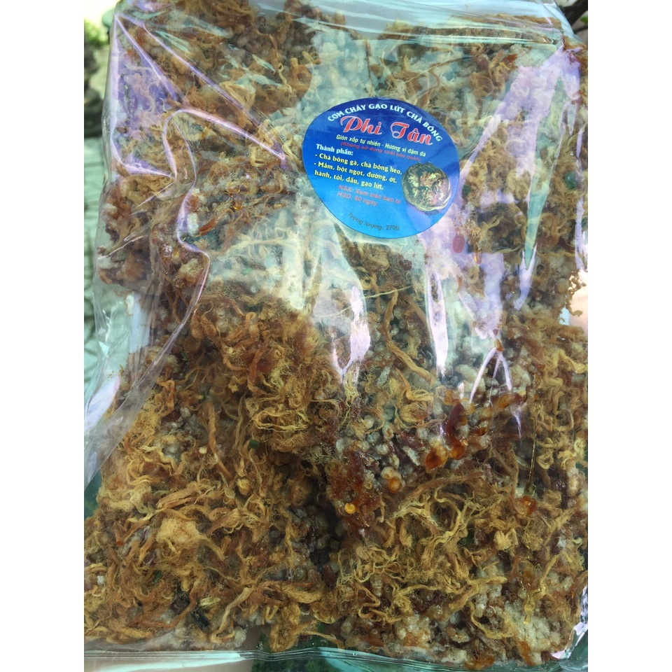 (Ăn kiêng) Cơm cháy gạo lứt chà bông nhà làm Phi Tân 270 g đồ ăn vặt healthy ,giòn xốp tự nhiên,vị đậm đà - Ăn là ghiền