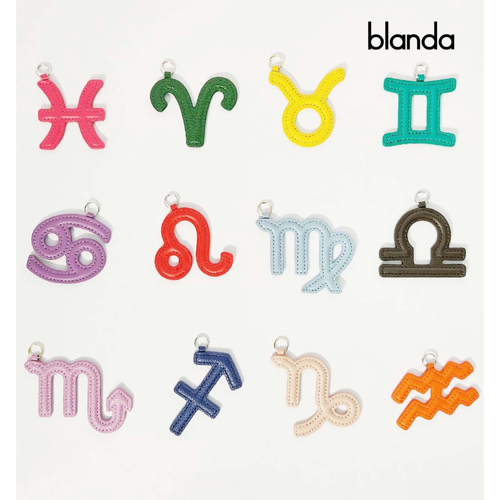 Móc khóa cung hoàng đạo 12 chòm sao chất liệu da bò Blanda 8PKDB02