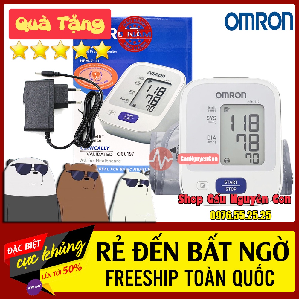 Máy Đo Huyết Áp Bắp tay Omron HEM-7121 + Tặng Adapter Trị Giá 200k