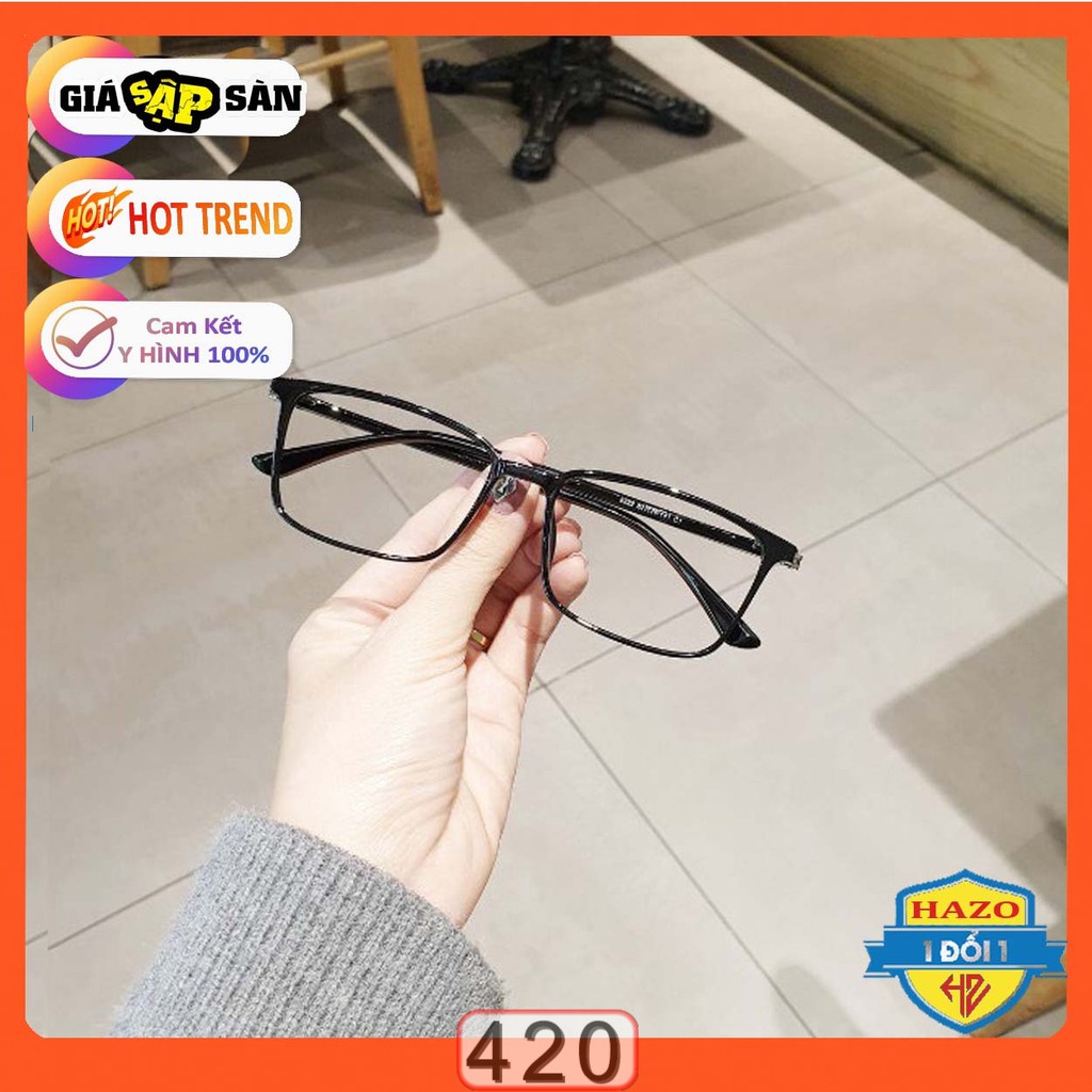 Mắt Kính Giả Cận Gọng Dẻo Hàn Quốc Tr2222 K420 Form Vuông Cực Đẹp - Hazo