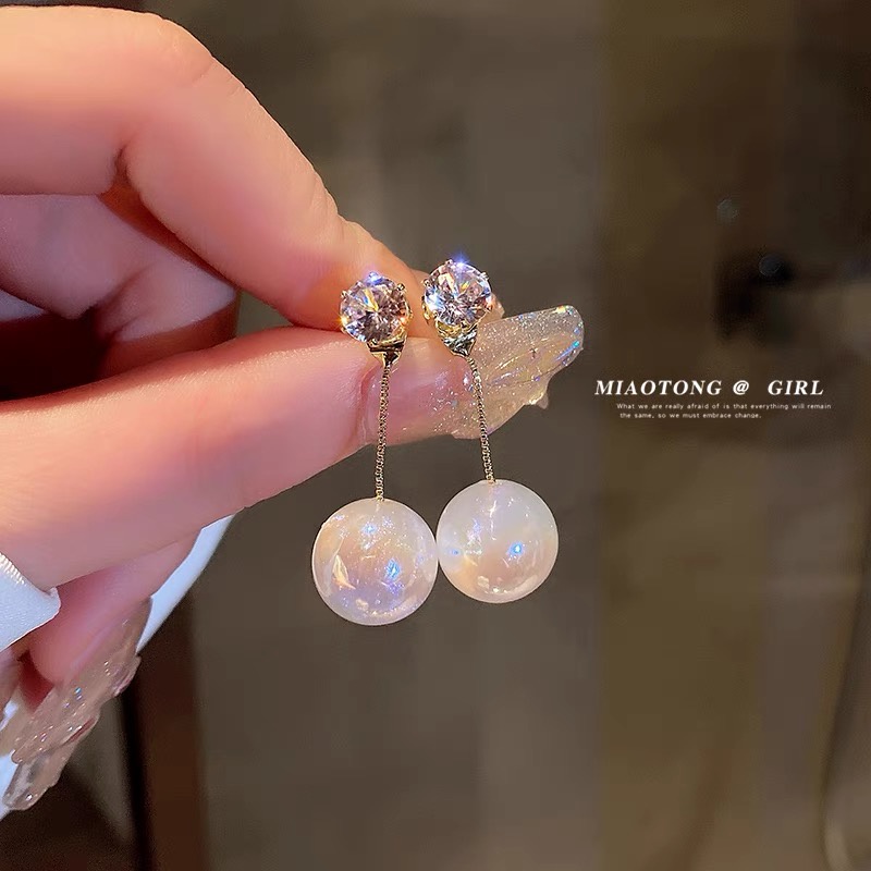 Bộ Khuyên Tai Ngọc Trai Lớn Thanh Lịch Không Gây Dị Ứng Cho Nữ