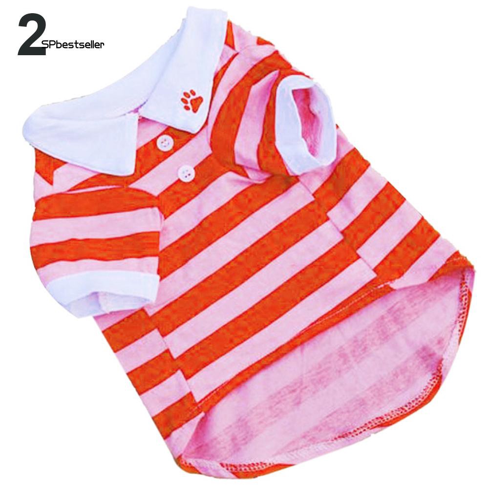 Áo thun kẻ sọc ngang dễ thương cho cún mèo