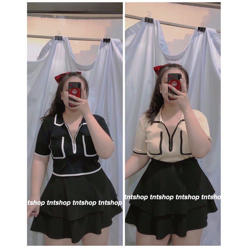 Áo Croptop viền túi QC [ TNT Shop Bigsize 60kg - 90kg ] Ảnh thật 100%