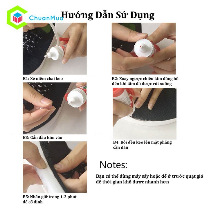 Keo Dán Giày Đa Năng BULAIEN 1601 chai 30ml khô siêu nhanh (Dán đế giày thể thao, boot,...)