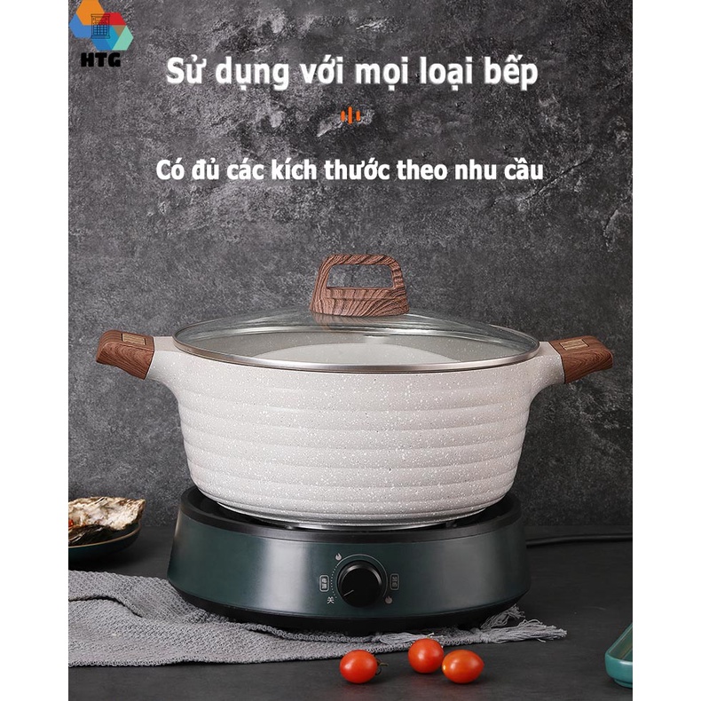 Nồi Đá Maifan Phaedra Hàng Cao Cấp, Chống Dính Siêu Bền, Có Xửng Hấp, Sử Dụng Mọi Loại Bếp, Gia Nhiệt Nhanh