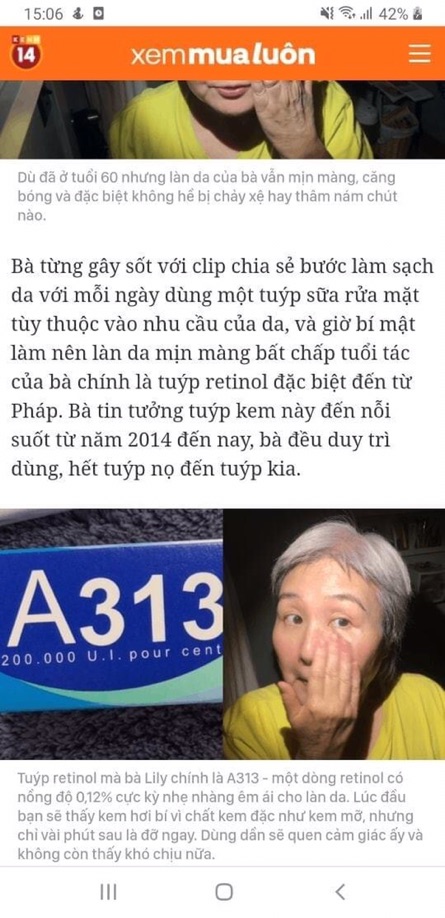 Kem dưỡng se khít lỗ chân lông, chống lão hóa A313