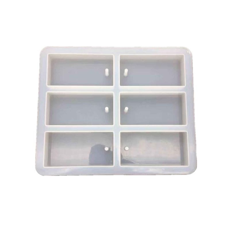 Khuôn Silicone Hình Chữ Nhật Có Lỗ Tự Làm Đồ Thủ Công DIY Cho Bé