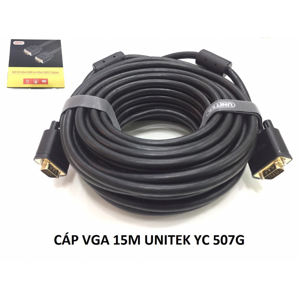 Cáp Vga LCD Unitek (3C+6) 10m Y-c 506g, 15m Y-C 507G, 20m Y-C 508G, 25m Y-C 509G, 30m Y-C 510G hộp