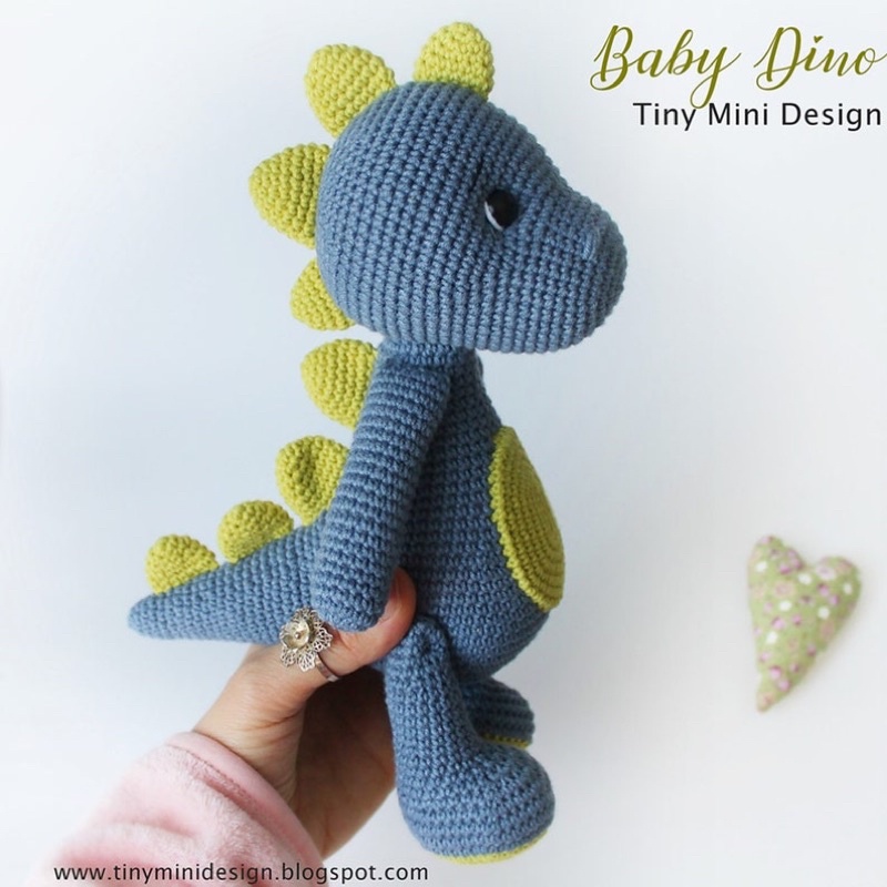 Khủng Long Nhồi Bông Bằng Len Cao Cấp Cho Bé - Thú Bông Handmade Đan Móc Thủ Công Bằng Tay