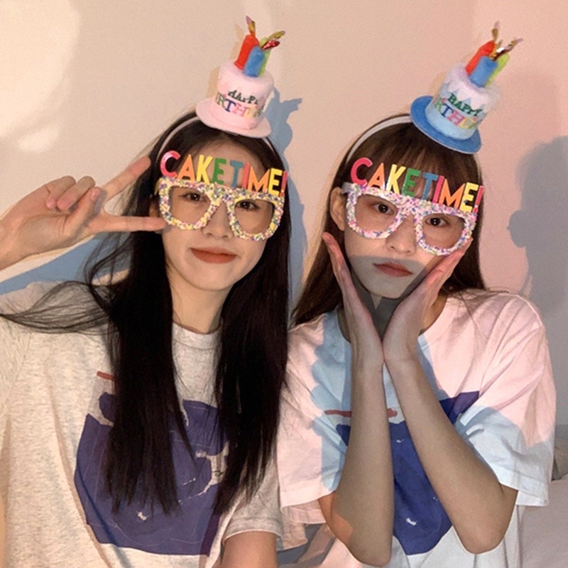Băng đô hình bánh kem sinh nhật cho bé, bờm cài tóc, phụ kiện chụp hình sinh nhật