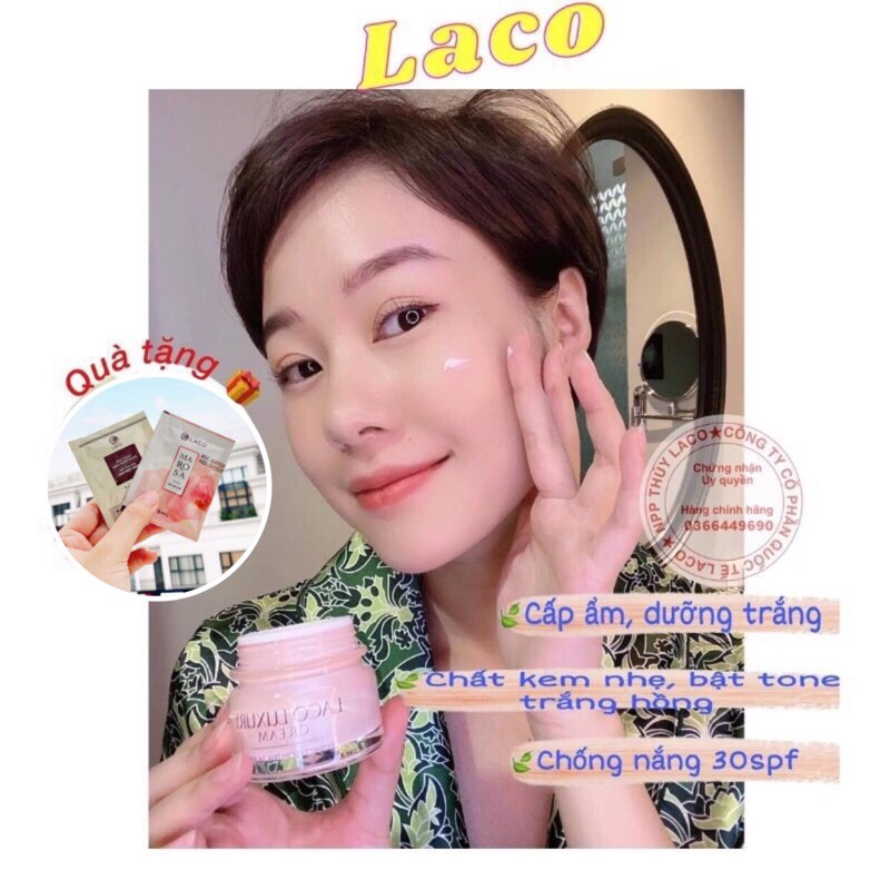 Kem Dưỡng Trắng Da Ban Ngày, Chống Nắng, Dưỡng Ẩm Laco Luxury Cream