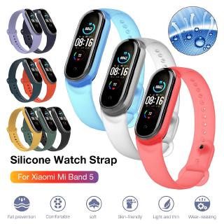 Dây Đeo Thay Thế Chất Liệu Silicon Màu Trơn Cho Xiaomi Mi Band 5