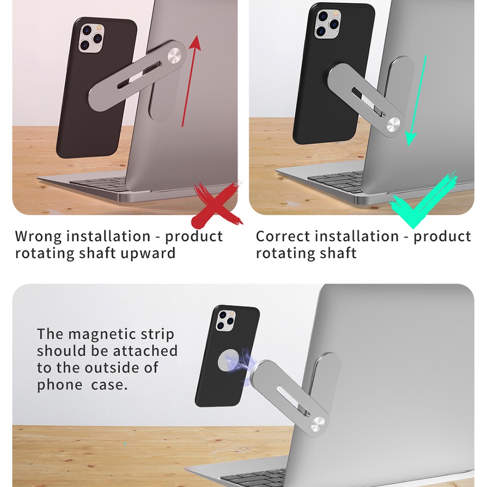 Giá Đỡ Laptop Bằng Hợp Kim Nhôm Từ Tính Cho iPhone Xiaomi Hỗ Trợ Macbook Air Notebook