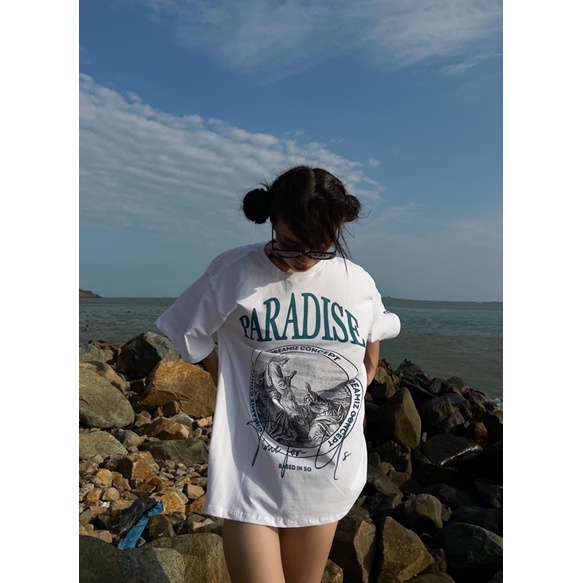 Áo thun Paradise DCSG- Local Brand Chính Hãng /Trắng