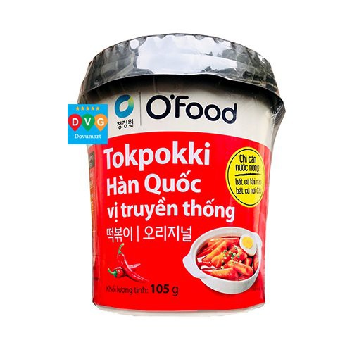 Bánh Gạo Tokpokki Hàn Quốc Ăn Liền Vị Truyền Thống O'Food Ly 105g