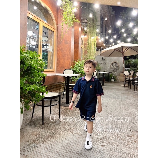(xả) bộ cộc tay cổ polo vải cá sấu mềm mát cho bé trai(8-18kg)