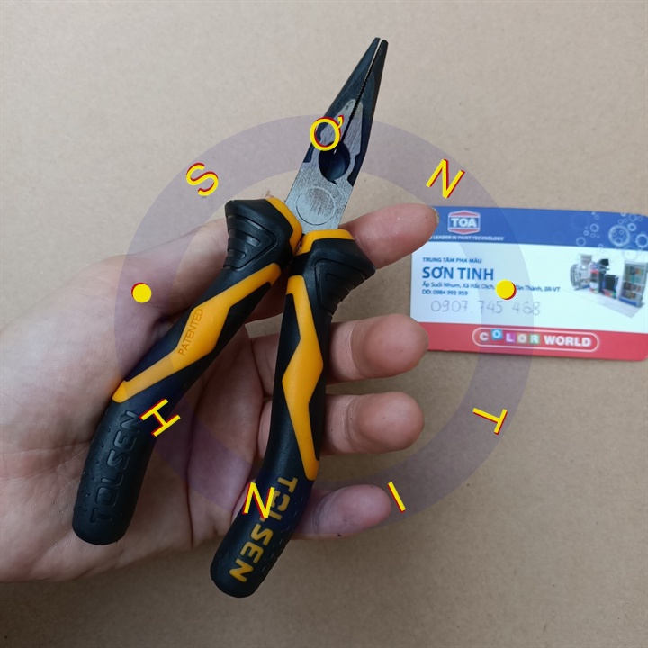 Kìm Răng Mũi Nhọn 6inch 160mm CrV Long Nose Pliers TOLSEN 10021