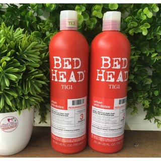 bộ dầu gội dầu xả trẻ hoá. mọc tóc Tigi bed head (màu đỏ) 750ml