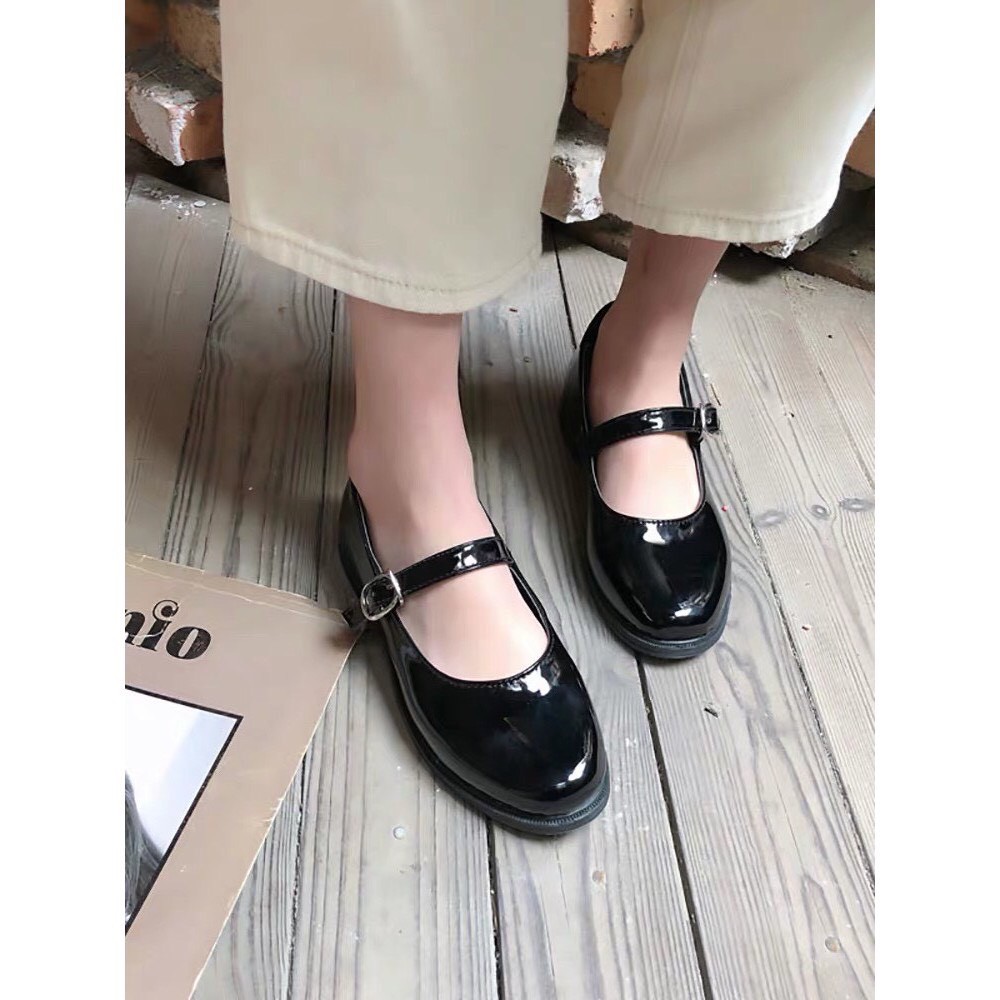 [HOT TREND] Giày Nữ Sinh, Giày Đế Thấp, Giày Búp Bê Da Bóng Phong Cách Nhật Bản Cực xinh Siêu Hot Phối Váy cực Xinh | BigBuy360 - bigbuy360.vn