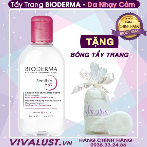 Nước tẩy trang BIODERMA Sensibio H20 (250ml) - Dành cho Da Nhạy Cảm - HÀNG CHÍNH HÃNG