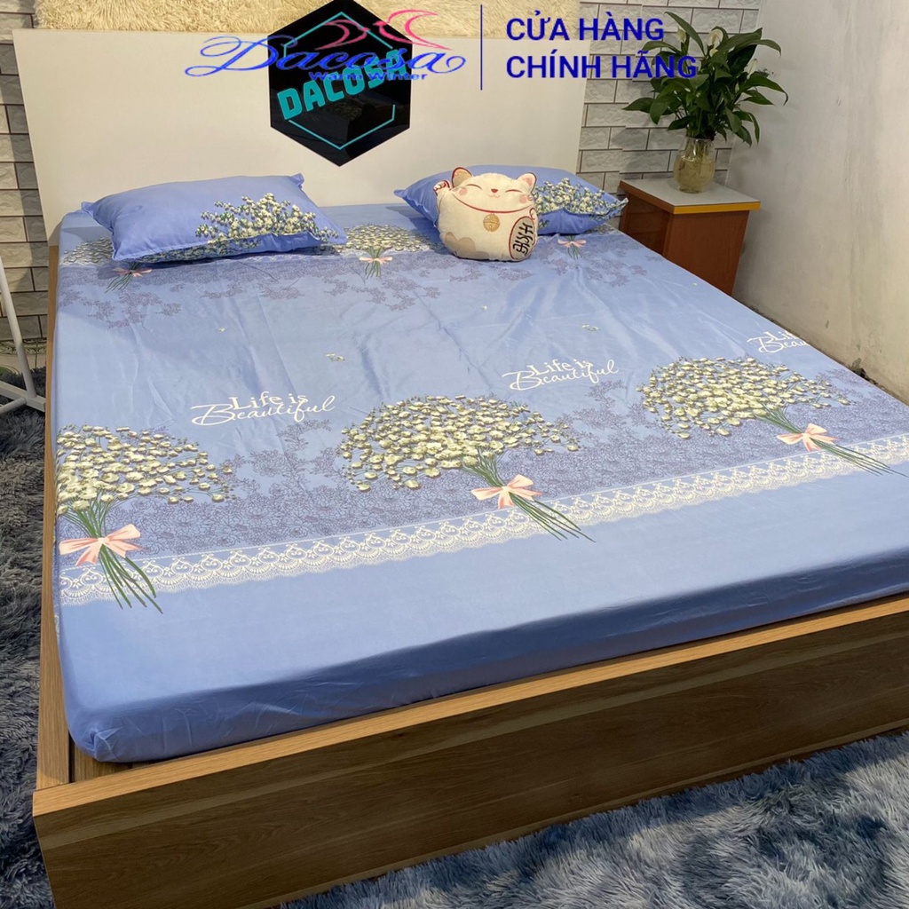 Ga trải giường DACOSA cotton poly bo chun sẵn