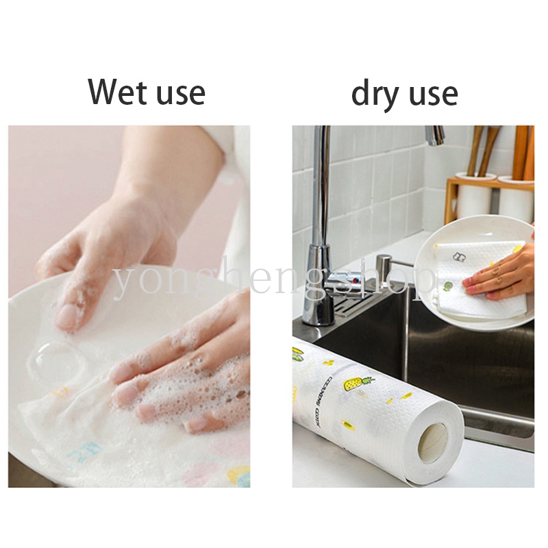 Cuộn 50 Khăn Lau Chén Dĩa Bằng Vải Không Dệt Dùng Một Lần