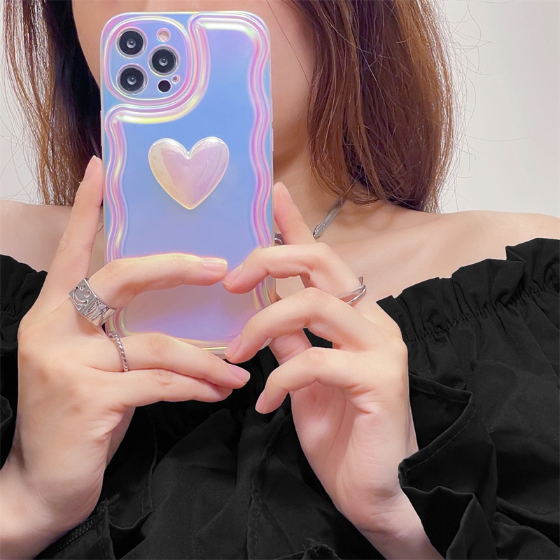 Ốp Điện Thoại Họa Tiết Trái Tim Cho Iphone 13ProMax 11ProMax iPhone12 ProMax XS Max