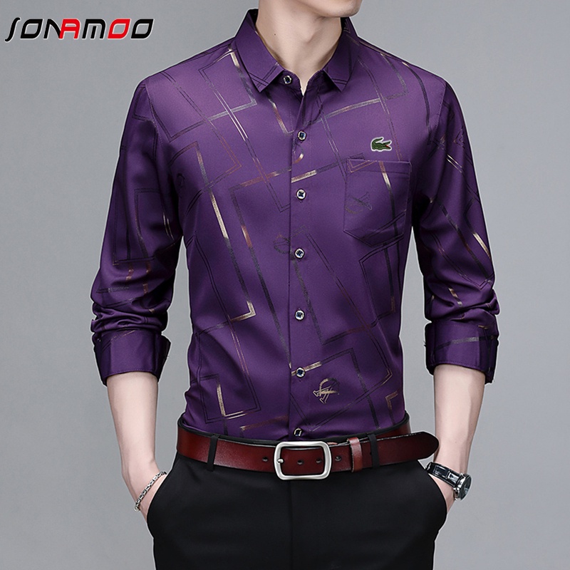 Áo sơ mi tay dài phong cách Hàn Quốc 5 màu tùy chọn cho nam