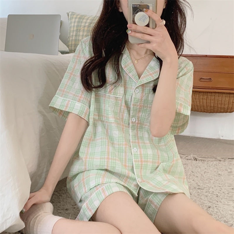 [TOP 1 ĐỒ NGỦ] Bộ pijama nữ mùa hè tay ngắn quần đùi form rộng big size phong cách Hàn Quốc hàng nhập khẩu chất đẹp