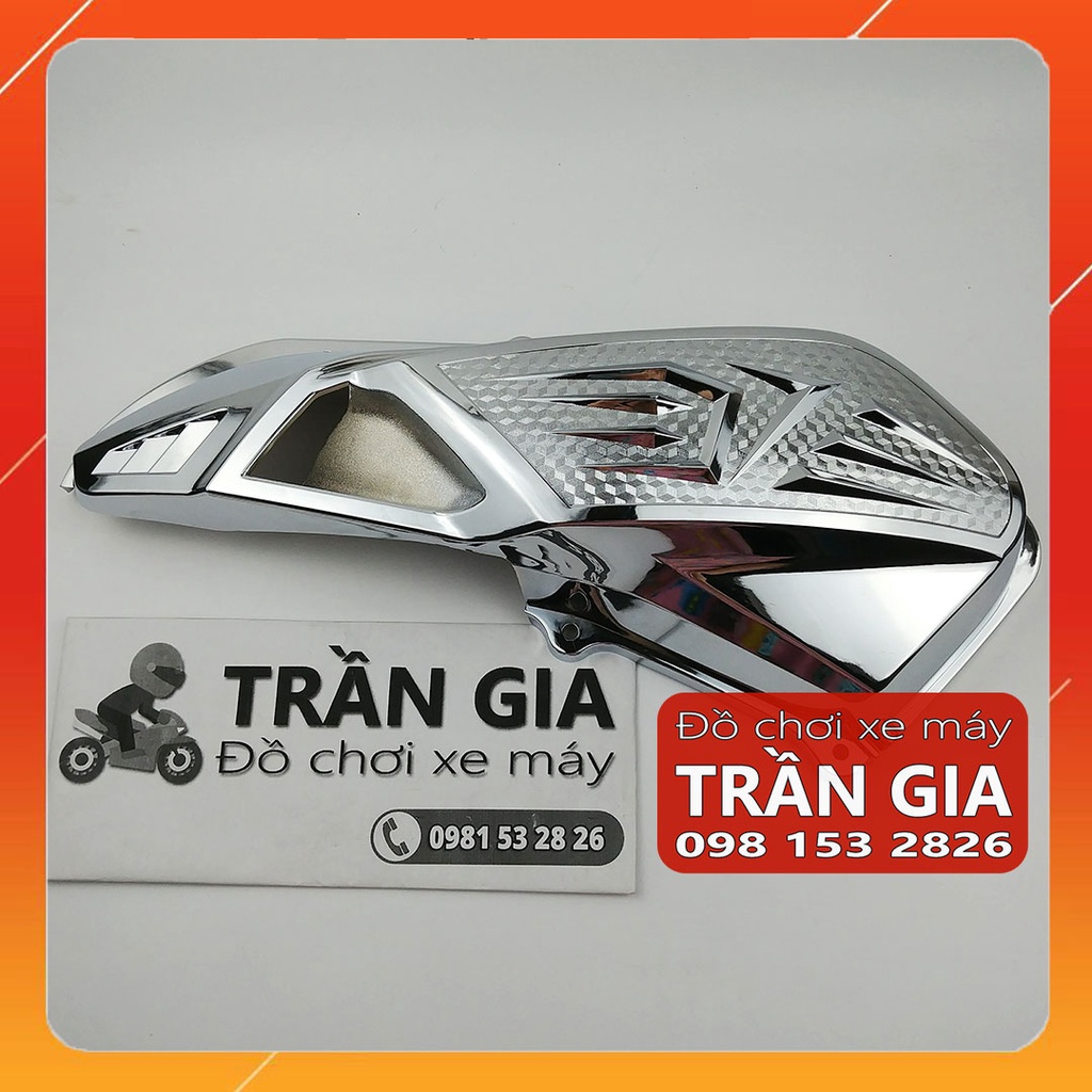 Chụp bầu gió xe Vario 160 cc Indo-Việt năm 2022 2023 ốp pô e 160cc xi inox cacbon carbon -phụ kiện trang trí Honda