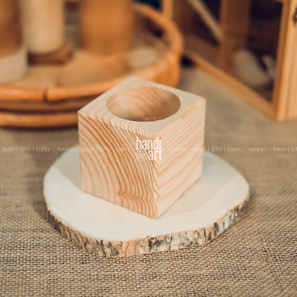 Chậu gỗ để bàn - chậụ gỗ trồng sen đá - chậu gỗ trang trí - wooden pots