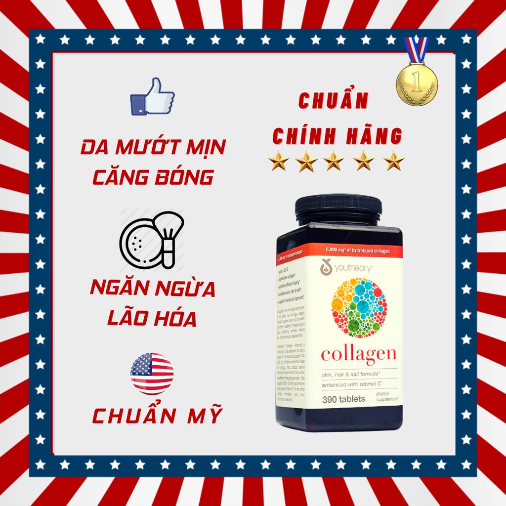 VIÊN UỐNG COLLAGEN +BIOTIN 390 VIÊN của Mỹ _ Mẫu mới_giúp tái tạo làn da, căng bóng, mịn màng, mờ thâm