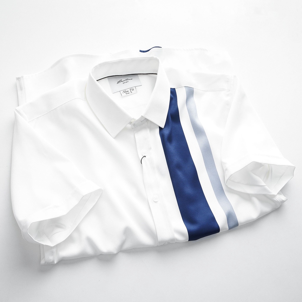 Áo sơ mi nam phối sọc, phong cách trẻ trung, chất vải siêu mát 6168