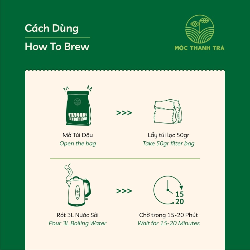 [COMBO Uống nước] Bình Lock &amp; Lock 2L và Túi 1.5kg Đậu đen xanh lòng Rang mộc Cỏ ngọt Hà Thủ ô (CTL) Mộc Thanh Trà