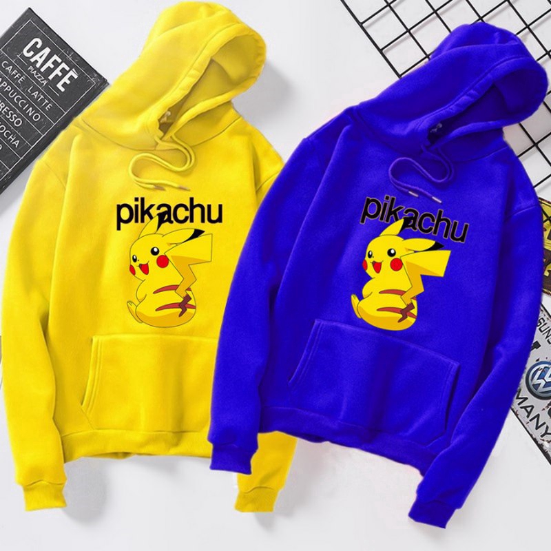 Áo Hoodie Tay Dài In Hình Pikachu Đáng Yêu Thời Trang Hàn Quốc Cho Cặp Đôi