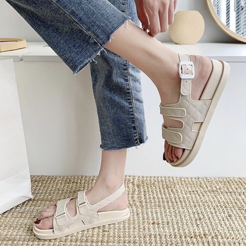 Dép Sandal Ulzzang Quai Dẻo Nhiều Màu D89