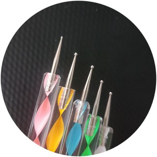 BỘ 5 CÂY CHẤM BI 2 Đ.ẦU LÀM NAIL