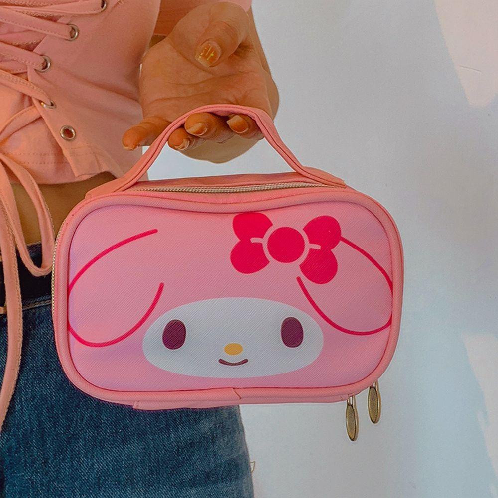 Túi Da PU Đựng Mỹ Phẩm Kuromi Tiện Dụng Khi Đi Du Lịch